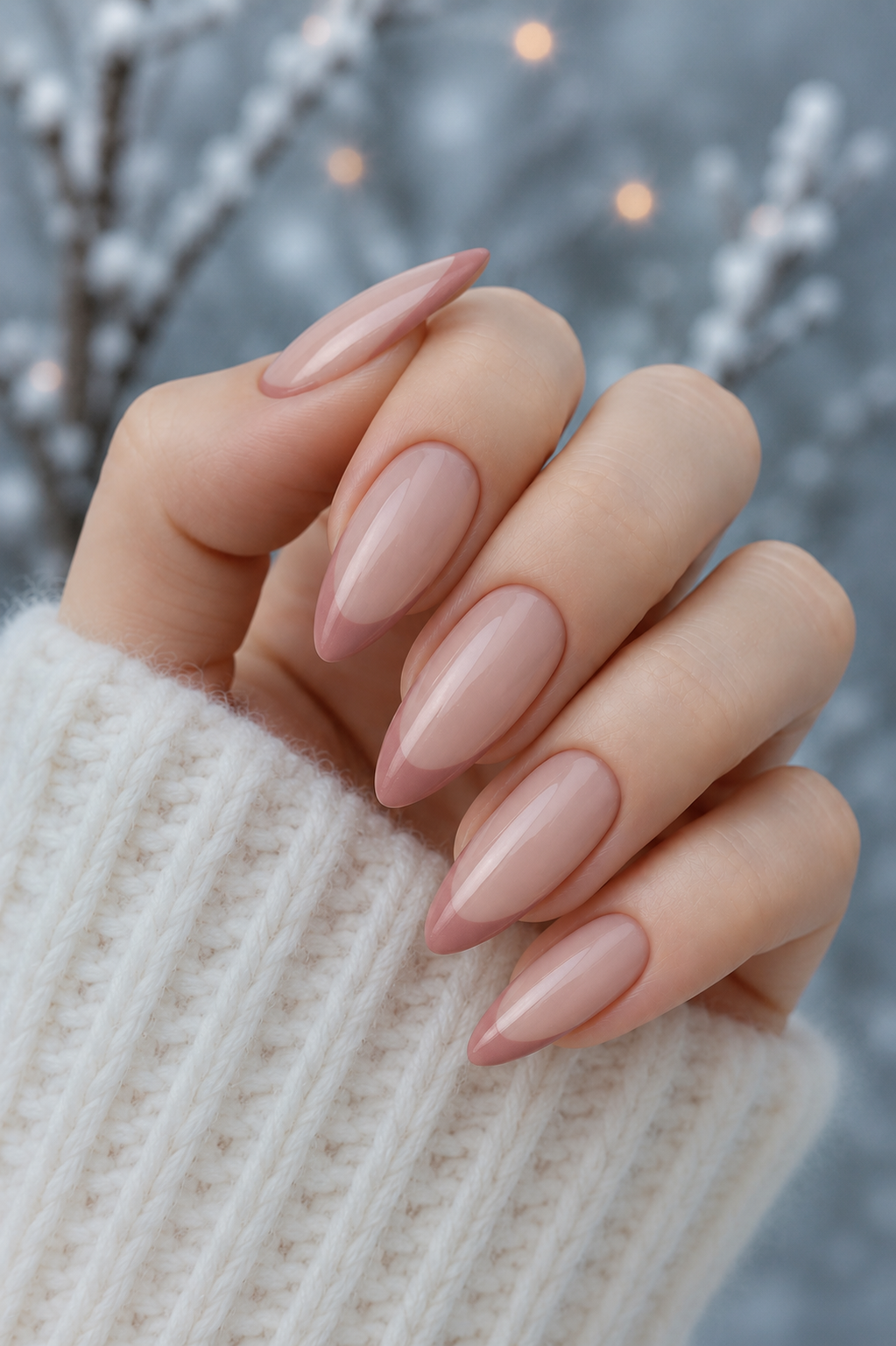 rose mauve french tip nails