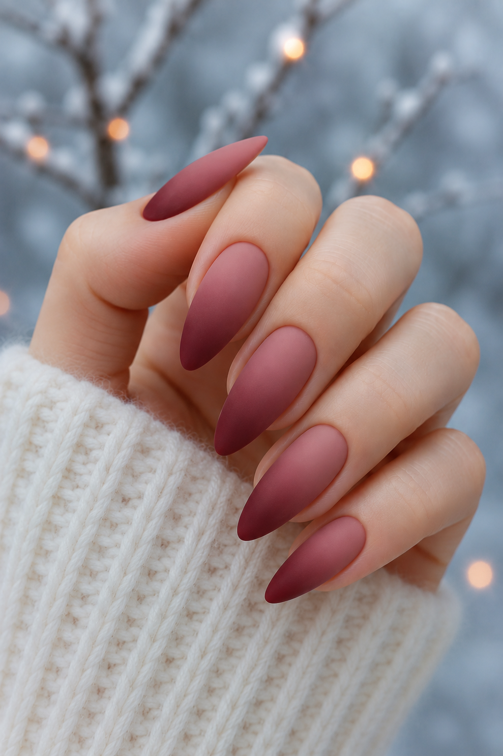 rose mauve ombre nails