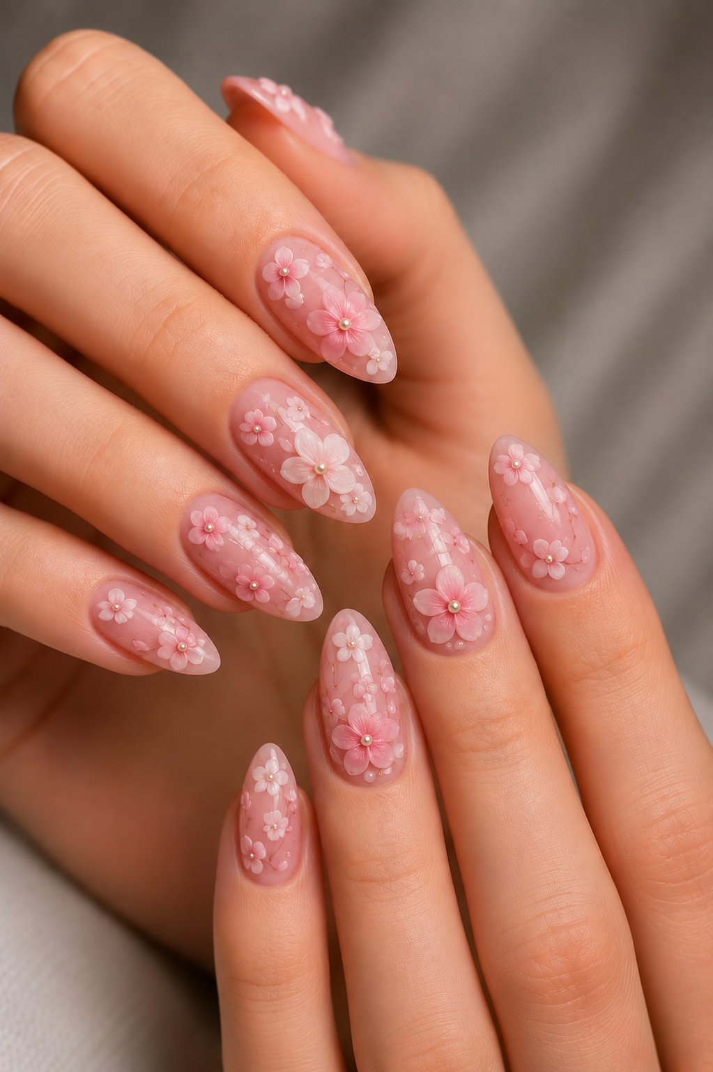 full 3D floral nail set