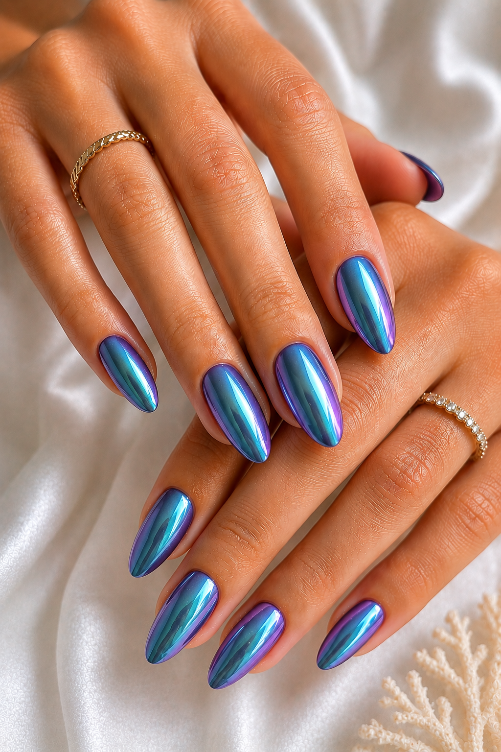 mermaid chrome summer nails 2026