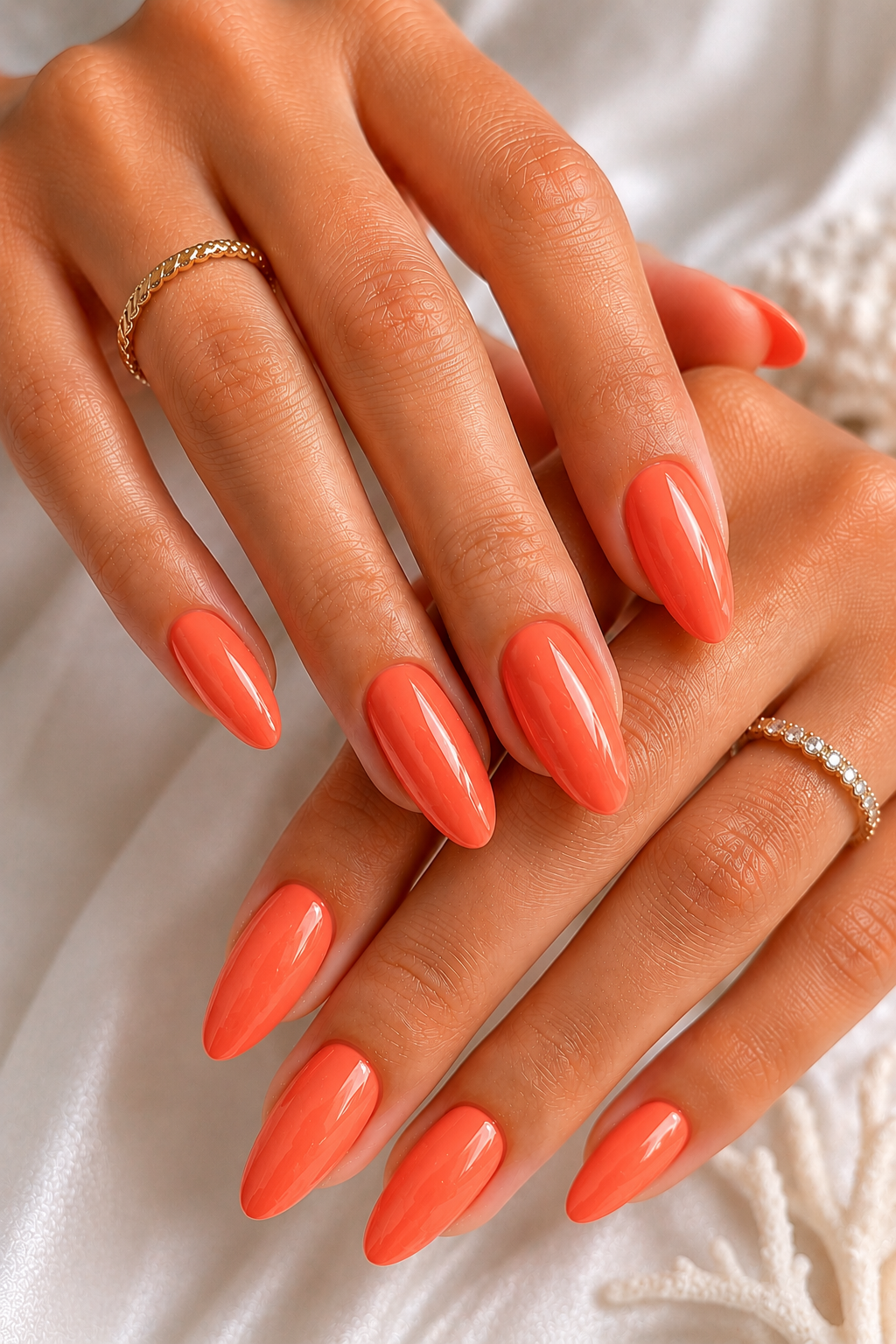 coral orange summer nails 2026