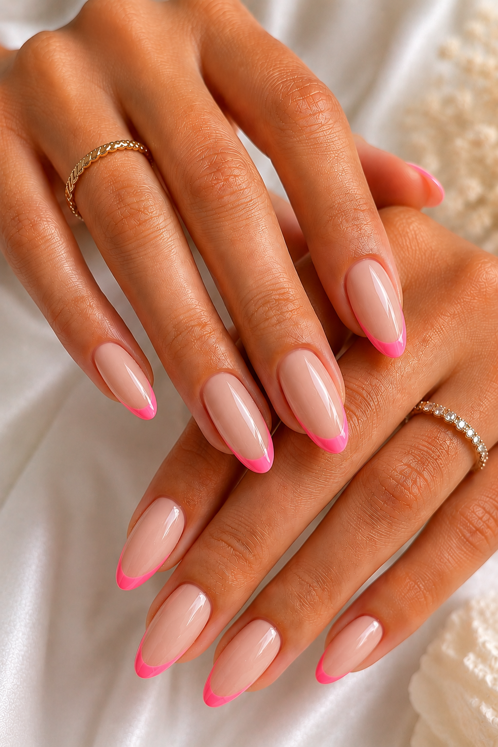 neon french tip summer nails 2026